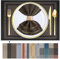 ARTAND Platzsets Abwaschbar 8er Set Vinyl Tischsets für Esstisch Küchen Platzset Dauerhaft PlatzdeckenTischzubehör -8er Set, 01 Schwarz Gold