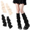 XEPST 2 Paar Lose Gestrickte Beinwärmer für Damen, Stulpen Damen Japanische Lolita Beinstulpen Lange Socken Kawaii Häkeln Beinwärmer Harajuku Gestrickte Warme Oberschenkel Hohe Socken für Mädchen
