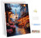 MEIYUDA Peinture par Numero Adulte avec Cadre, Paris au crépuscule DIY Peinture à l'huile par Numéros sur Toile Artisanat avec Pinceaux Peintures Acryliques, Decoration Maison Cadeau 30x40cm
