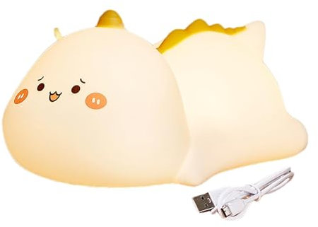 Pzuryhg Silicone Night Light | Dinosaur Touch Nightlight | Silicone Night Light|Soft Portable Cute Lamp for Baby Girls, 4- Dimmablet for Women Bedrooms and Children's Sleepovers, for Kids