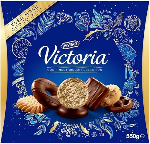 McVitie's Victoria Finest Biscuits Selection 490g | Assorted Luxury Box, Perfect for Christmas Gifting | Mouthwatering 8 varities of White, Milk, Dark orange, Dark Chocolate Biscuits (1 Box)