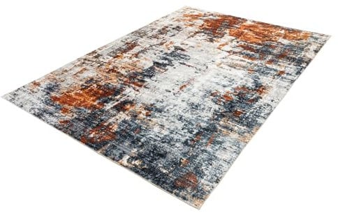 Riess Ambiente Design Teppich MODERN Art - 230x160cm - grau Kupfer - Kurzflor Indoor-Teppich