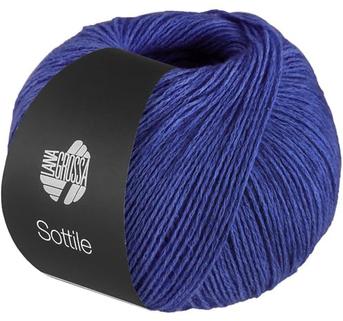 LANA GROSSA Sottile | Zarte Netzgarnstruktur aus Baumwolle, gefüllt mit feinen Merinofasern | Handstrickgarn aus 85% Baumwolle & 15% Schurwolle (Merino) | 50g Stricken & Häkeln | 250m Garn FB23