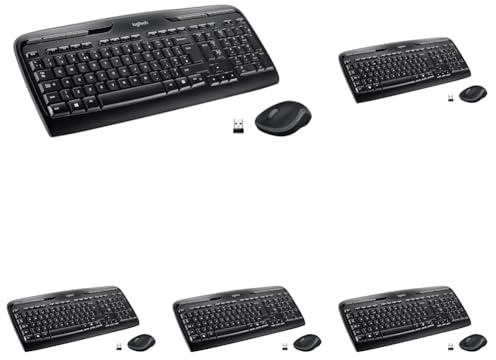 Logitech MK330 Kabelloses Tastatur-Maus-Set, 2.4 GHz Verbindung via USB-Empfänger, 4 programmierbare G-Tasten, 12 bis 24-Monate Batterielaufzeit, PC/Laptop, Deutsches QWERTZ-Layout - Schwarz