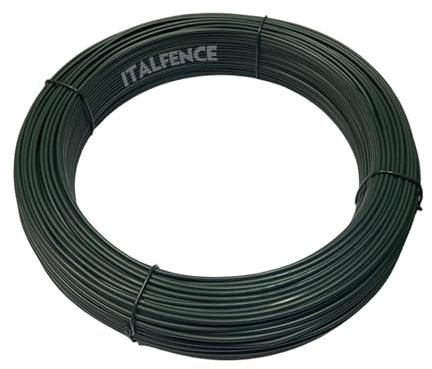 Italfence - Alambre de hierro galvanizado y plastificado verde, 100m (Todos los diámetros) [Ø2,70mm]
