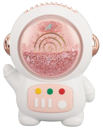Necklace Mini Fan, Astronaut Portable Fan USB Rechargeable for Working (Pink)