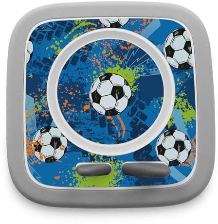 yabaduu Schutzfolie kompatibel mit Toniebox 2 passgenaue Folie mit Motiv Zubehör selbstklebendes Schutzcover mit Design Kratzschutz für Kinder Spielzeug Y015 (37 Fußball, Ohne Wunschname)