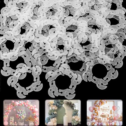 FOYODS 50 Clip Ad Arco Per Palloncini, Clip Riutilizzabili In Plastica Trasparente Per Archi E Colonne, Supporti A Colonna Per Ghirlande Di Palloncini Per Natale, Feste, Matrimoni, Festività