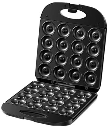 Bvdfgk Macchina per Mini Ciambelle (per 16 Mini Ciambelle), con Funzione di Riscaldamento Su Entrambi I Lati per I Dessert.