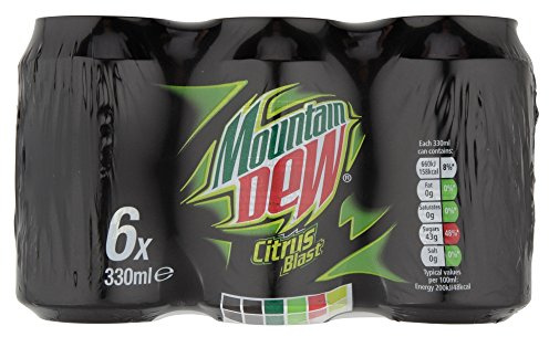 Mountain Dew Citrus Blast Softdrink-Dose, 6 x 330 ml, 4 Stück, insgesamt 24 Dosen