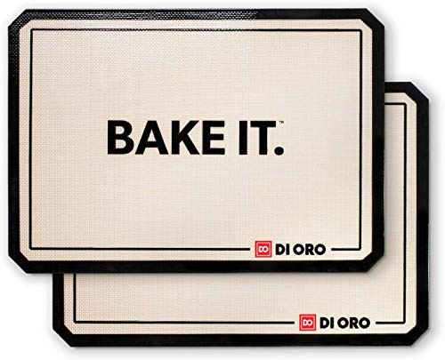 DI ORO® Pro Grade Silicone Baking Mats - 250°C Heat Resistant Non Stick Baking Liners - Dishwasher Safe & Easy to Clean - BPA Free and LFGB Certified Silicone (42cm x 29.5cm)