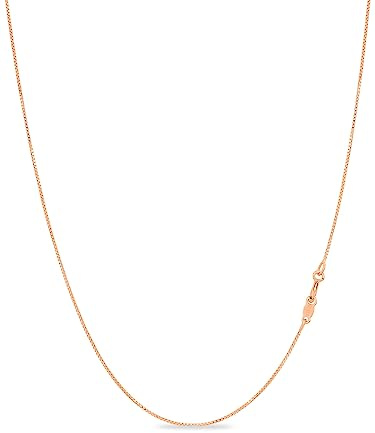 KEZEF Italian Box Chain Necklace for Men and Women, Thin and Strong Solid 925 Silver Necklace with Spring Ring Clasp