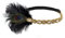 LUOEM Damen Pfau Flapper Stirnband Haarband 1920s Elastisch mit Strass für Party Hochzeit Burlesque Kostüm Accessoire (Golden)