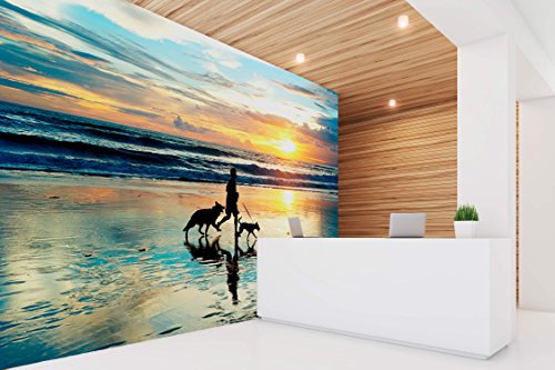 Fotomural Vinilo Para Pared Paseo por la Playa | Fotomural para paredes | Mural | Vinilo Decorativo | Varias Medidas 200 x 150 cm | Decoración comedores, salones, habitaciones...