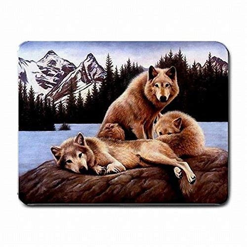 Mauspad, Wolf-Wilder Wolf-Walddekor-Computer PC-Mausunterlage-Mat Mousepad Neu!