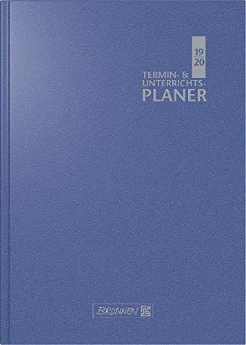 Baier & Schneider Brunnen 1072992320 Lehrerkalender 2019/2020, 2 Seiten = 1 Woche, Überformat A5: 17 x 24 cm, Baladek-Einband, blau