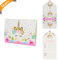 Yiran Unicorn Girls Party Invitations - Pink and Gold Envelopes Style Ready to Write (Pack 16)
