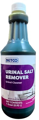 DETCO Urinal Salt Remover Concentrate - Safe on Pipes and Plumbing, Odor Control, Cleans Rust, Scale, and Uratic Salt Build-Up, 1 Quart