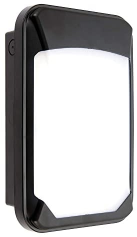 Lucca MINI Black Compact Outdoor Weatherproof Security LED Robust IK08 Wall Bulkhead Light Fitting IP65 Rated Microwave Sensor Detector