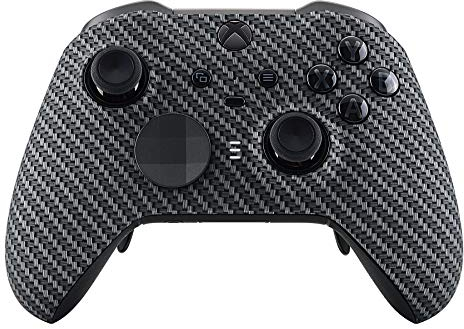 eXtremeRate Front Case für Xbox Elite Series 2-Core Controller, DIY-Ersatz Hülle&Thumbstick Accent Ring Gehäuse Zubehör für Xbox Elite Series 2 Gamepad Modell 1797-Carbon Fiber