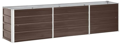 vidaXL Garten Hochbeet Gemüsebeet Pflanzbeet Gartenbeet Frühbeet Pflanzkasten Blumenkasten Blumenbeet Verzinkter Stahl 240x40x45cm Braun