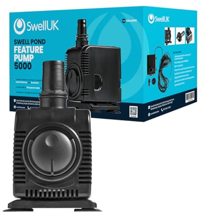 Swell Water Feature Pump 5000lph for Water Features and Displays. Fully Submersible and Adjustable Flow Dial with 2 Year Guarantee