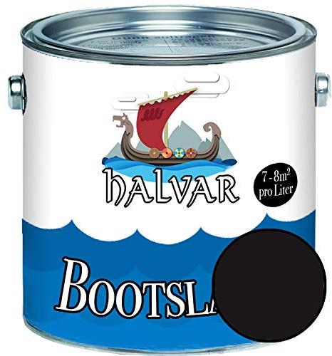 Halvar Bootslack Braun RAL 8000-8028 Yachtlack MATT Bootsfarbe PU-verstärkt für Holz & Metall verstärkt extrem belastbar hochelastisch Schiffslackierung (1 L, RAL 8022 Schwarzbraun)
