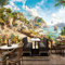 Benutzerdefinierte Tapeten Wandbilder Vintage Europäische Insel Landschaft Muster Gips Wandkunst Wohnzimmer Tv Hintergrund Tapeten Wandbild 3D,300 * 210Cm