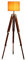 Lampadaire nautique fait à la main en bois marron chromé sans trépied