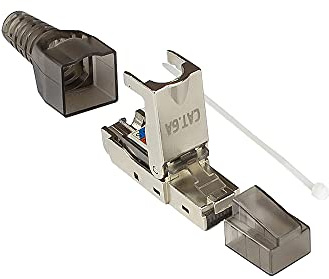 Good Connections Netzwerkstecker - Cat. 6A / 500 MHz / 10-gigabit-fähig - werkzeugloser/feldkonfektionierbar RJ45-Stecker für Verlege- und Patchkabel - STP geschirmt - Metall