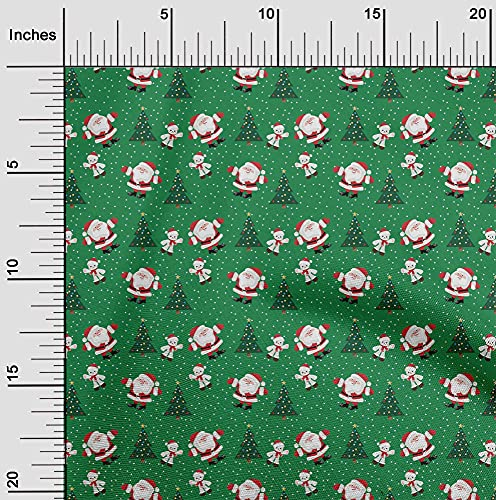 oneOone Viskose - Jersey Grun Stoff frohe Weihnachten Gewebe Zum Nahen Gedruckt Craft Meterware 60 Zoll breit