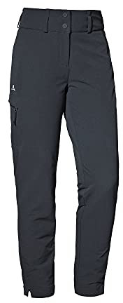 Schöffel Damen Pants Sulzberg L, sportliche Outdoor Hose für Wanderungen, wasserabweisende Regenhose mit 4-Wege-Stretch, black, 36