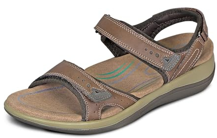 Orthofeet Malibu orthopädische Damen Sandalen | Bequeme Open-Toe Sandale Mit 3-Fach Verstellbaren Riemen, Anatomischer Fußgewölbestütze Für Strand & Freizeit