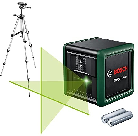 Bosch Livella Laser Multifunzione Quigo Green Con Treppiede, Involucro In Plastica, Verde