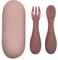 TUM TUM Cubiertos de Bebé con Estuche de Cubiertos, Tenedor y Cuchara de Bebé, 6m+, Rosa