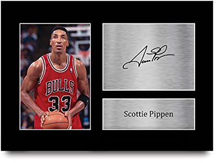 HWC Trading A4 Scottie Pippen Chicago Bulls Geschenke Gedruckt, Signiert Autogramm Bild für Basketball-Erinnerungsstücke-Fans