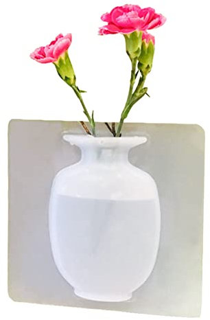 JKIOHO Magische Vase zur Dekoration, magische Silikon-Vase, hängende klebrige Blumen, Vasen, Silikon, flexible Wandhalterung, Vasenaufkleber für Zuhause und Büro