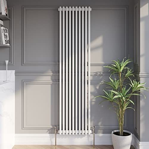 DuraTherm® 1800 x 470mm White Traditional Vertical Designer Radiator Double Column Colosseum Cast Iron Style Central Heating Panel Radiators Rad
