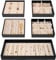 ProCase 5er-Set Schmucktablett Organizer Schmuckschalen, Stapelbar Schmuck Schublade Organizer, Schmuckeinsatz Schmuckaufbewahrung für Halsketten, Armbänder, Ohrringe, Ringe, Uhren -Schwarz