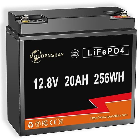 MOUDENSKAY Batterie lithium 12V 20Ah LiFePO4 Batterie au lithium 12V,avec plus de 4000+ cycles profonds et protection BMS pour Alimentation de secours,Marine