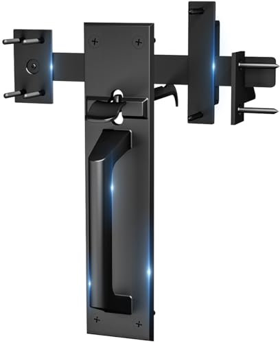 Bdmetals Gate Latch Heavy Duty for Wooden Fence, Aluminum Double Side Swinging Door Latch Gate Hardware,Self Locking Outswinging Door Latch Gate for Garden Farm