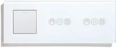BSEED Druckknopf lichtschalter 1 Fach 1 Weg mit Rolladenschalter Doppelt Jalousieschalter Kompatibel mit Alexa Smart Life, Tuya und Google Home 228mm Weiß