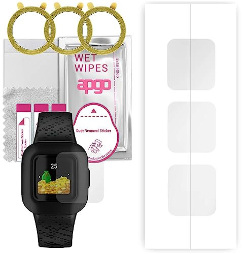 apgo [3 Stück] Hydrogel Schutzfolie Klar für Garmin Vivofit junior 3 Smartwatch, flexible Displayschutzfolie mit Positionierhilfe, kratzfest
