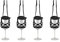 VINSTRIP® GLASSLING 4er-SET SCHWARZ - Weinglashalter zum Umhängen mit Schutzdeckel - praktischer Netzglashalter für Festivals, JGA, Stehparties, Weinwanderung, Geburtstagsausflug, ...