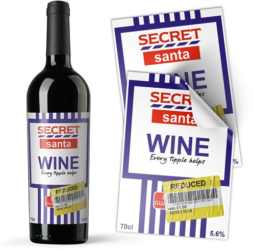[3 PACK] Funny Wine Xmas Secret Santa Supermarket Budget Alcohol Bottle Gift Novelty Drinks Sticker Label (Secret Santa [3 PACK])