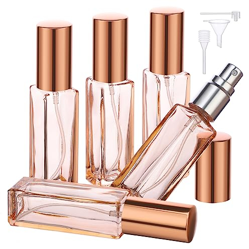 Segbeauty Atomizador Perfume, Frasco Perfume Recargable, 5 Piezas Spray de Perfume Portátil 10ml, Recargar Perfume para Mujeres, Hombres (Naranja)
