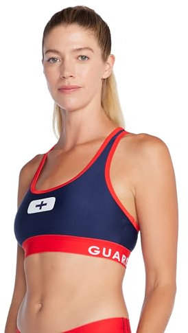 Speedo Damen Guard Swimsuit Sport Bra Top Endurance Bikini, Team Marineblau, Small