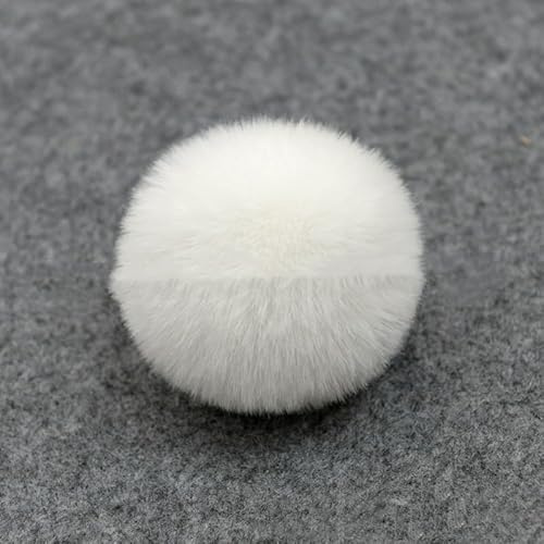SYSUII 20 Stück Fellbommel Pompon Kunstfell Pompon 3cm Künstliche Flaumige Fellbommel für StrickMützen Beanies Taschenanhänger Schlüsselanhänger Anhängern Basteln DIY Kunstpelz Pom Poms Ball-Weiße