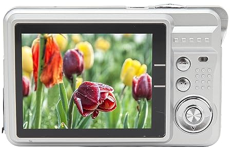 Akozon 4K-Digitalkamera, 48 MP HD 2,7-Zoll-Kompaktkamera TFT-Bildschirm 8-facher Zoom Autofokus Anti-Shake-Taschenkamera für Teenager-Fotografie-Vlogging
