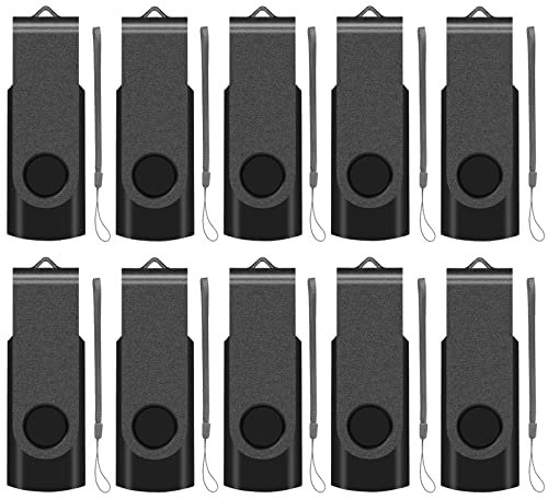 USB Stick 32GB 10 stück Speicherstick USB 2.0Transmemory Memory Stick (Schwarz)